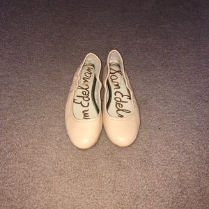 Sam Edelman Fritz Nude Leather Ballet Flat